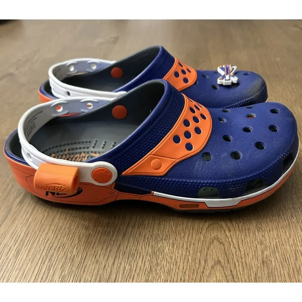 Crocs X NERF Classic Clog NERF Blaster Dart Unisex M 8/ W 10 Royal Blue Orange